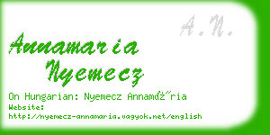 annamaria nyemecz business card